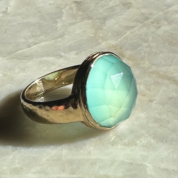 Melinda Maria Green and Gold Statement Ring - West Palm Beach Chic - Chalcedony - Picture 7 of 14